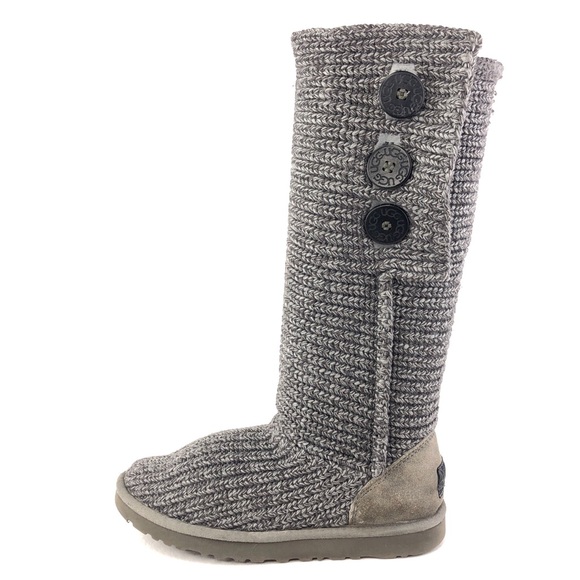 UGG Classic Cardy Tall Knit Winter Boots 7 - Picture 1 of 14